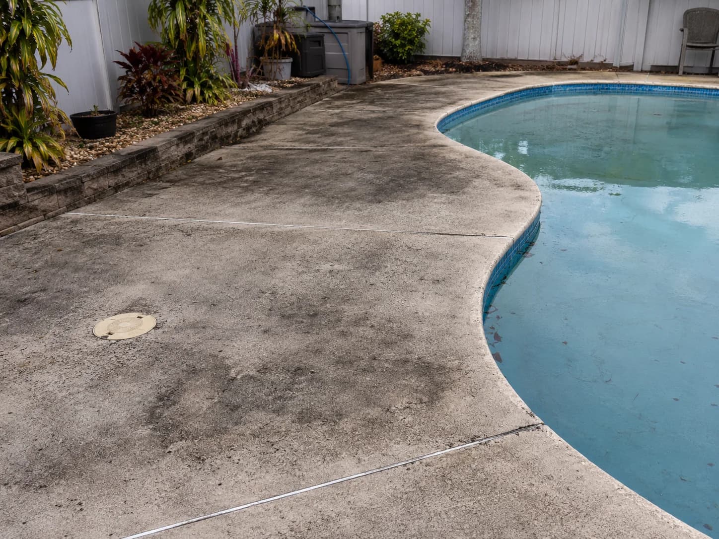 Pool Deck Pressure Washing before